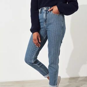 Hollister striped mom jeans